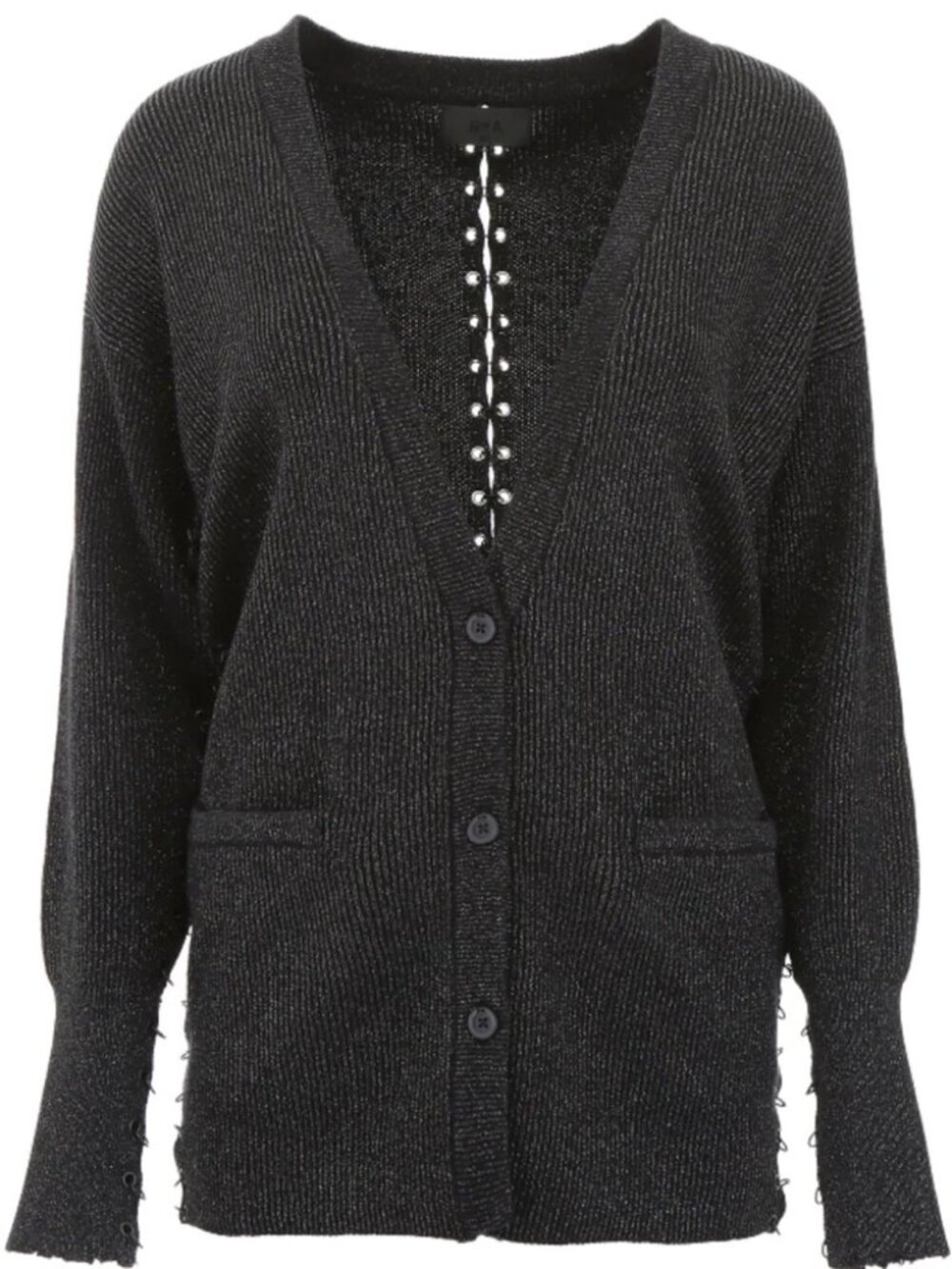 RTA Black metallic cardigan sweater